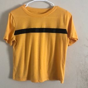Yellow with black stripe t shirt